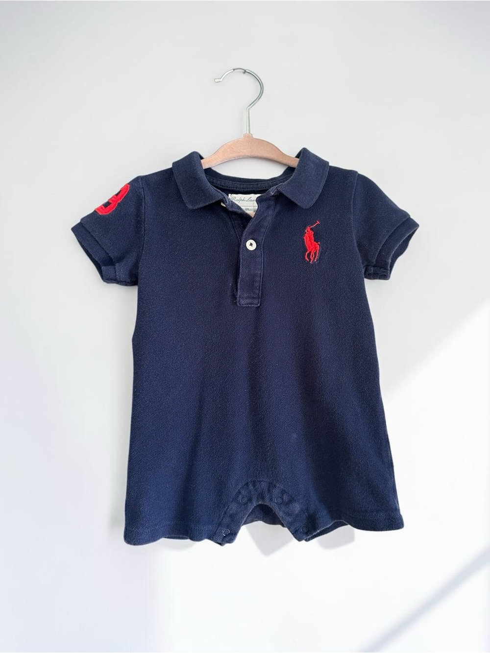 Ralph Lauren Baby Boy Romper • Navy Blue, 9 Months